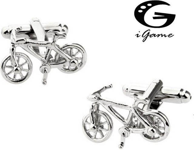 Binchi Outdoor Product Manschettenknöpfe, Messing, Silberfarbe, Fahrrad Design, Herren - Bild 1