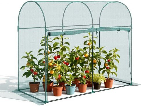 VEVOR Pflanzenschutzzelt mit Rahmen und Reißverschluss-Tür, windbeständiges Pflanzenschutznetz als Gewächshaus für erhöhte Beete, B/T/H: 180,6 x 91 x 150 cm - Bild 1