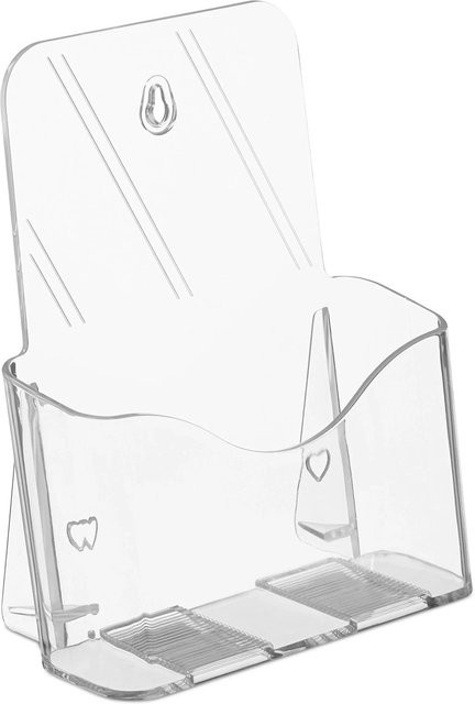 Relaxdays Flyer Aufsteller DIN A5 aus Acryl in Transparent für Tisch und Wand, B: 20 cm, T: 17,5 cm, H: 8,5 cm - Bild 1