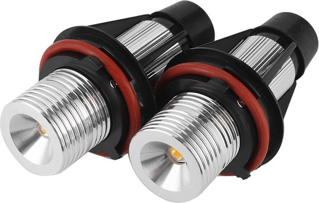 Koogeelife LED Angel Eyes Halo Ringe Set in Gelb und Silber, 6000K 720lm, passend für E39 E53 E60 E63 E64, 2 Stück - Bild 1