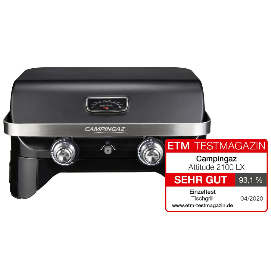 Campingaz Gas-Tischgrill Attitude 2100 LX in Schwarz mit emailliertem Gusseisen und elektronischer Zündung - Bild 2