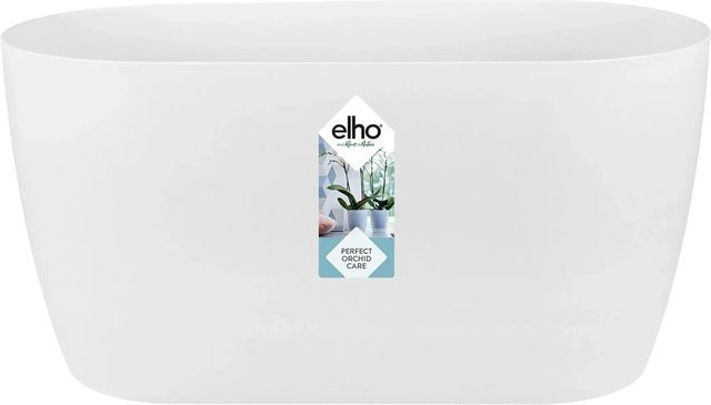 Elho Brussels Orchidee Duo Pflanzgefäß Weiß, ovale Form, B: 25 cm, H: 12 cm - Bild 1