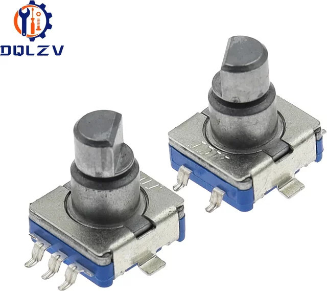 5 Stück SMD-Drehgeber Schalter mit Druckknopf, 5-polig, 30 Positionen, Halbwelle, Griff-Länge: 10 mm - Bild 1
