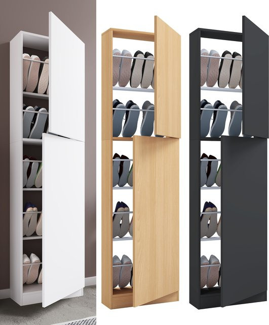 VCM Holz Schuhschrank Fulisa XL mit zwei Drehtüren, H x B x T: 180 x 50 x 17 cm - Bild 1