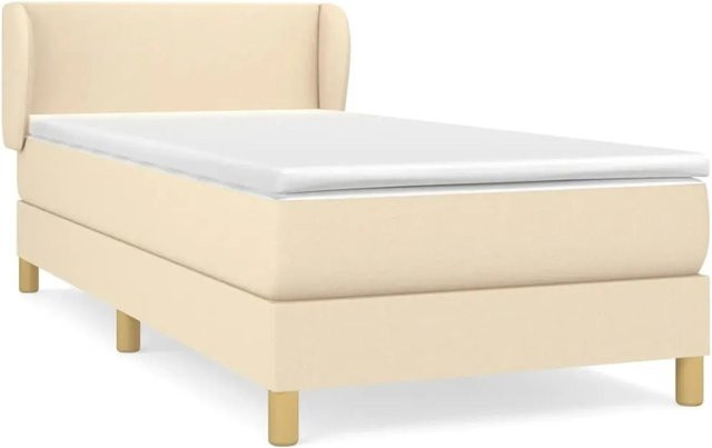 vidaXL Boxspringbett Hybrid mit Matratze und Taschenfederkern in Beige, B/T/H: 80 x 200 cm - Bild 1