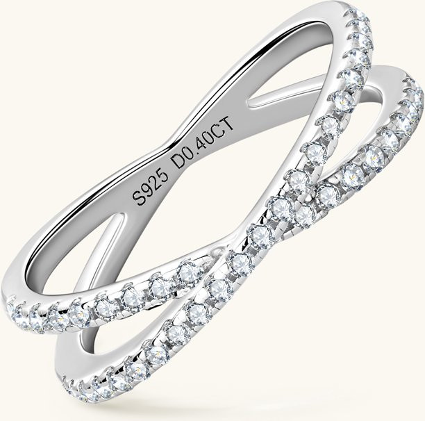 IOGOU Ringe, 925 Silber, Moissanit, Brillant, Damen - Bild 1