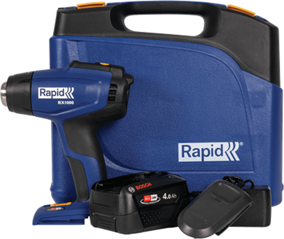 Rapid Akku-Heißluftpistole RX1000 18 V Set in Blau mit LCD-Anzeige und Luftmengeneinstellung bis 550°C inkl. Akku und Ladegerät - Bild 4