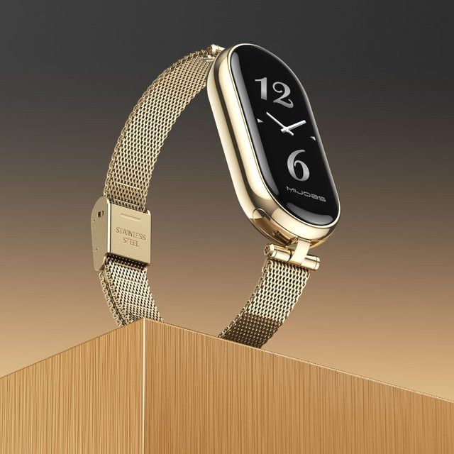 MIJOBS Metall Mesh Armband für Xiaomi Mi Band 7 Damen Mode Ersatzarmband in Silber oder Gold - Bild 1