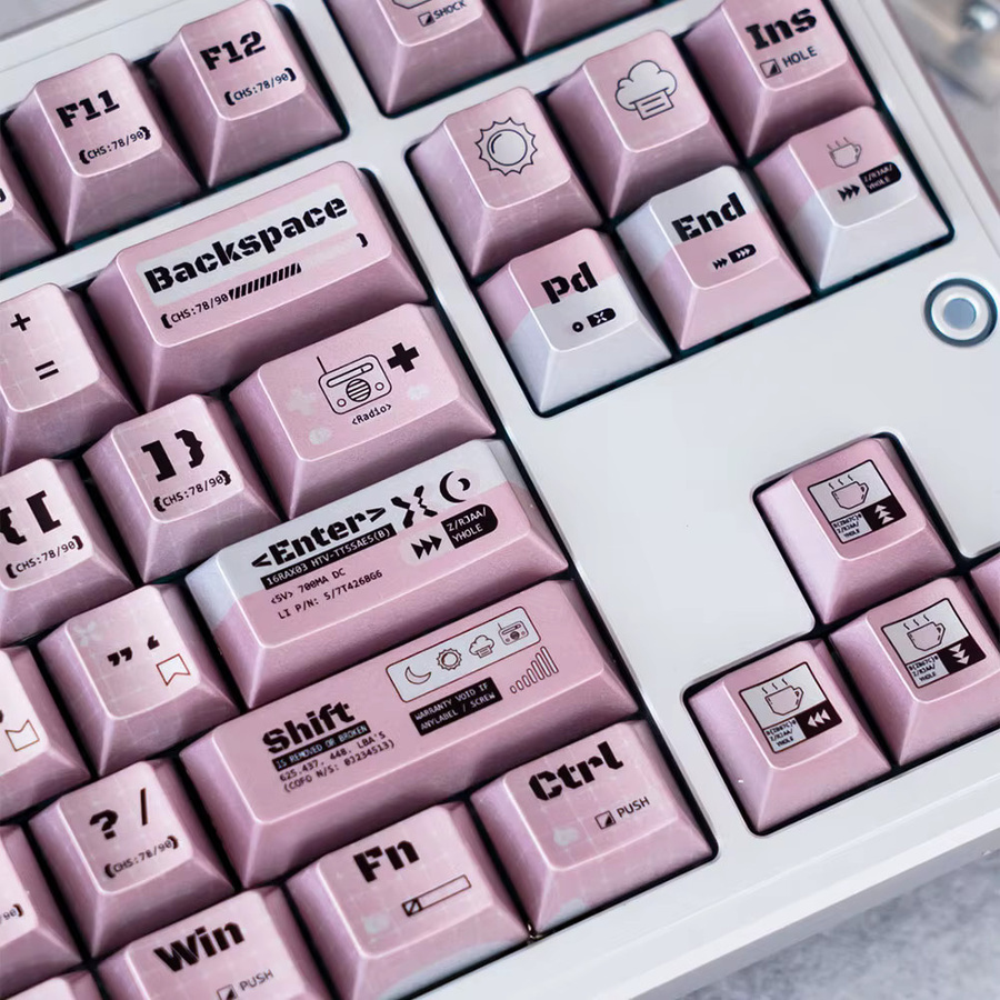 URE Cute Programmer Keycaps Cherry Profile in Metallic Paint Glossy Pink für mechanische Tastaturen mit MX-Switches - Bild 3