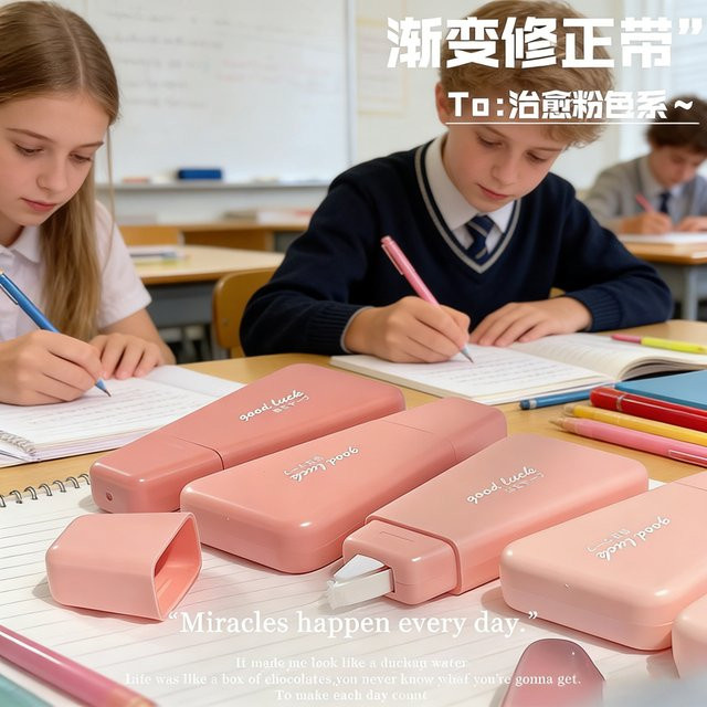 6-teiliges Whiteout-Korrekturband-Set in Weiß, Lila und Pink für Schule und Büro - Bild 1
