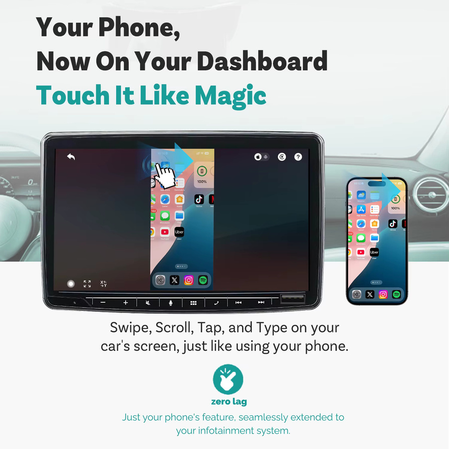 Ottocast Mirror Touch Wireless CarPlay Videobox für iOS und Android in Schwarz - Bild 2