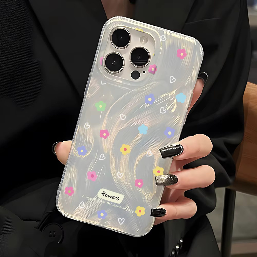 Luxus Blumen Handyhülle für Apple iPhone 15 14 13 12 11 Pro Max Plus und iPhone 17 Pro Max Air mit hartem IMD-Schutz und floralem Design - Bild 4