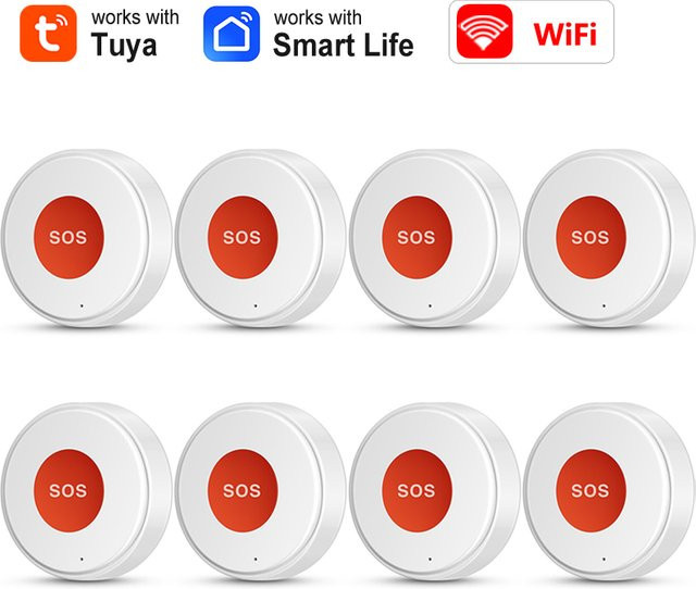 SECUGARD Tuya WiFi SOS-Taste für Notrufe in Weiß mit App-Fernbedienung für Kinder, Senioren und Patienten - Bild 1