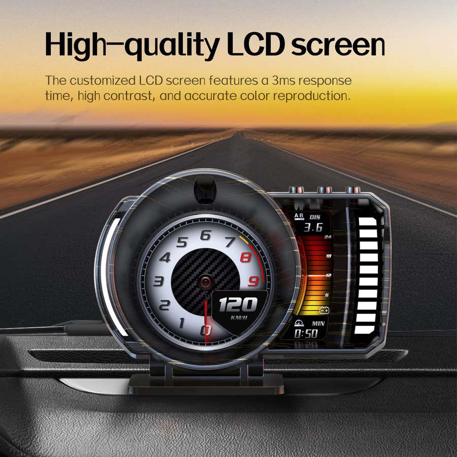 MAIMEIMI OBD+GPS Dual-Mode Auto Head-Up Display HUD mit Gestensteuerung und Navigation in Schwarz - Bild 3