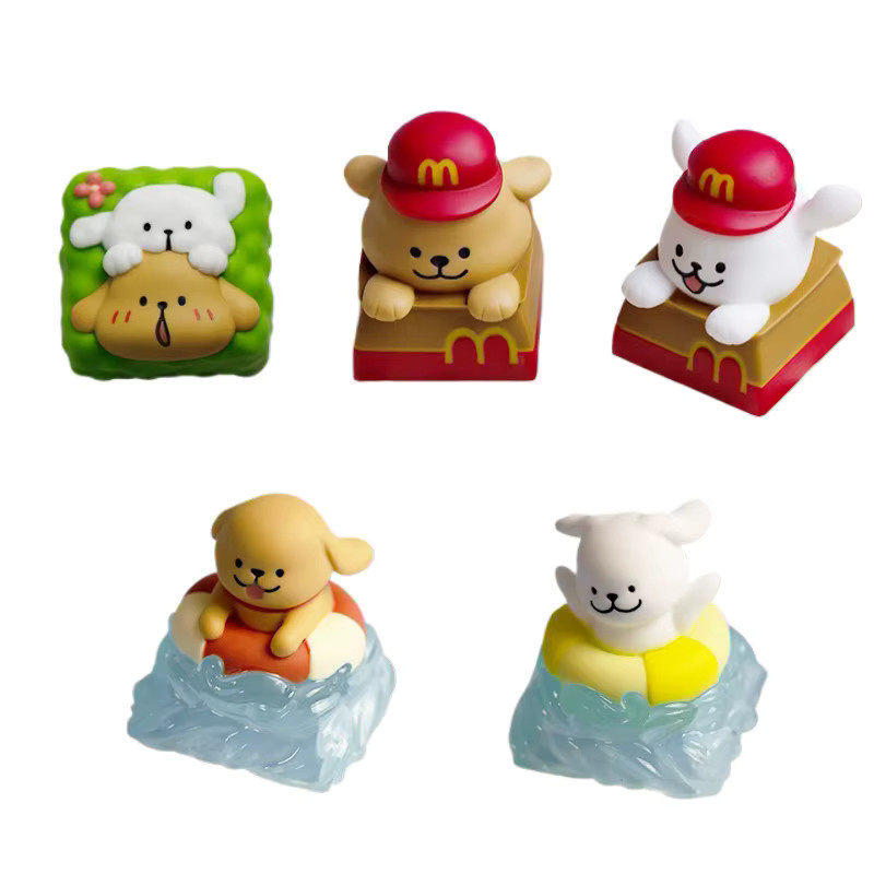 LOBO KEYCAP Maltese Line Tastenkappen mit Welpen-Cartoon-Design, transparent und mehrfarbig, ESC-Ersatz für Tastaturen - Bild 5