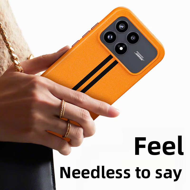 Xiaomi POCO F8 Pro Ultra Hülle mit Running Grit Rock Sand Design, Robuste PC Rückseite und Magnetische Kabellose Ladefunktion, Schwarz-Orange - Bild 6