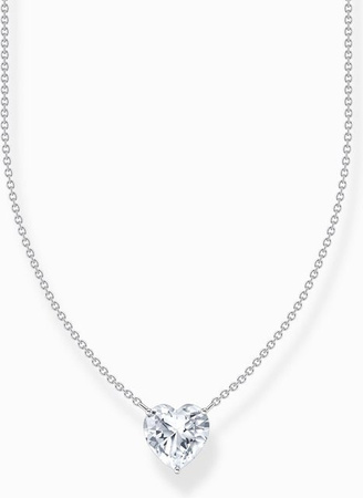 Thomas Sabo Kette mit Herz Anhänger, 925 Silber, Zirkonia, Damen