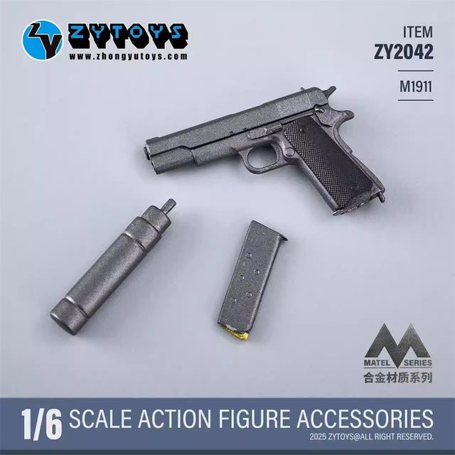 ZYTOYS Mini-Spielzeugwaffen M9 M1911, Zubehör, Metall, Schwarz - Bild 1