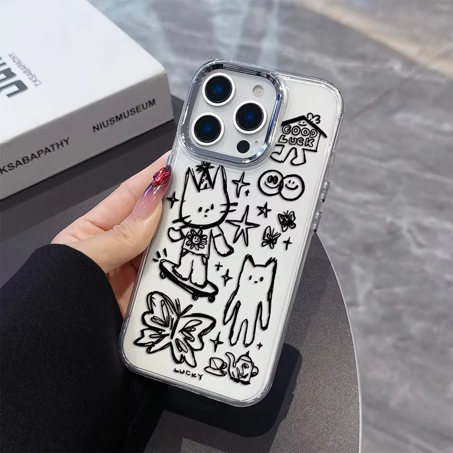 Transparente Katzen Handyhülle aus TPU Soft Cover für Samsung Galaxy S26 S25 S24 S23 S22 Ultra Plus FE A73 A72 A71 A57 A56 A55 A51 5G/4G - Bild 3