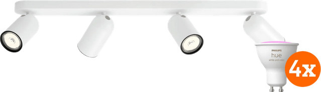 Philips Pongee Aufbauspot in Weiß mit 4 Philips Hue White & Color GU10 LED-Leuchtmitteln - Bild 1