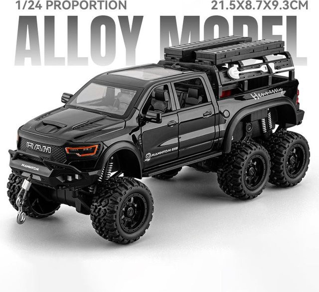Linyi toy car Tyrannosaurus Ram 1500 Rex Pickup, Spielzeugmodell, 1:24, mit Licht und Sound, ab 14 Jahren - Bild 1