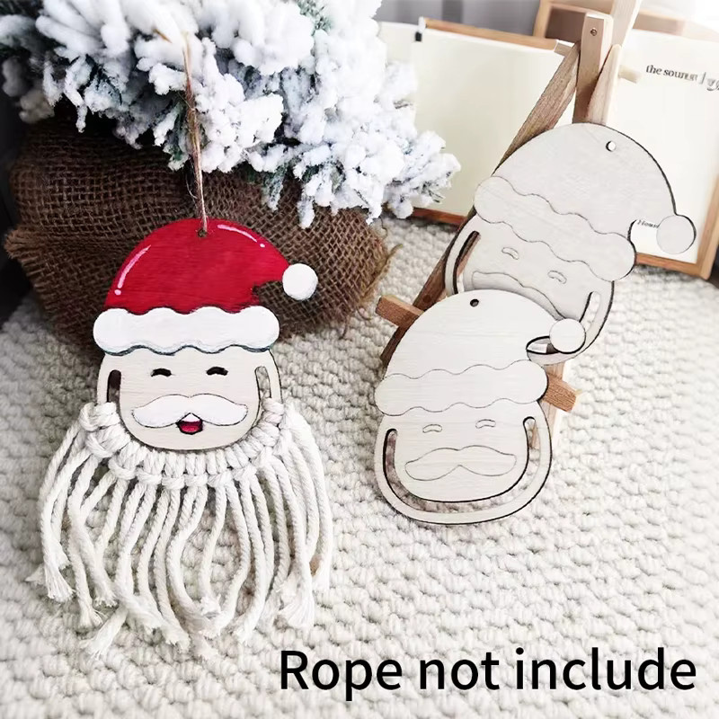 YOMDID 8 Stück Weihnachtsmann-Holzornamente zum Basteln und Bemalen für Weihnachtsdekoration und DIY-Projekte - Bild 2