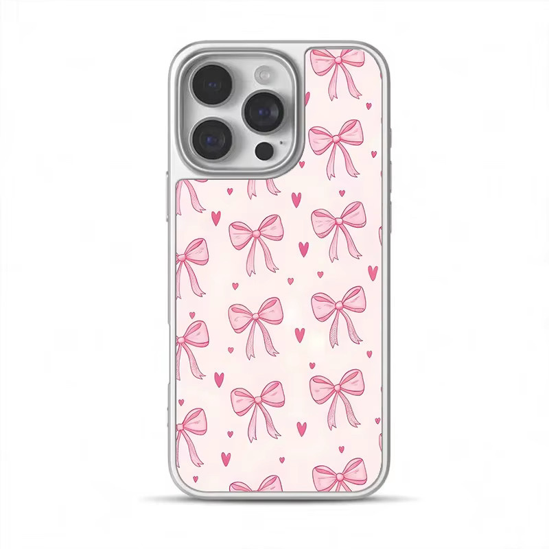 DecoPhone Stoßfeste Handyhülle mit rosafarbener Hydrogel-Rückplatte und silbernem Rand für iPhone 17, 16, 15 und 14 Pro Max - Bild 5