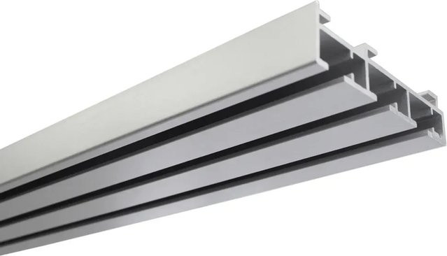 Gardinia Flächenvorhangschiene Atlanta, 3-läufig, Aluminium, Silber, Länge: 210 cm - Bild 1