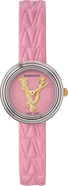 Versace Damenuhr, Analoguhr, Quarz, Edelstahl, Pink, 28 mm, 5 ATM - Bild 1