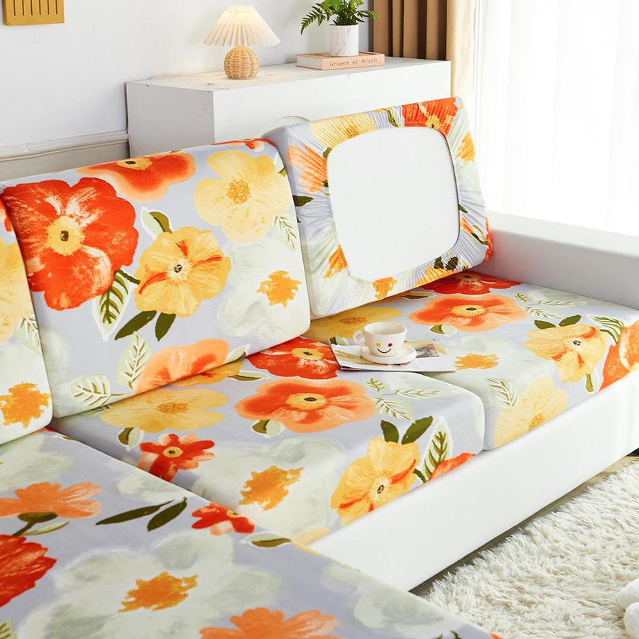 BRHUIXUE Elastische Sofa-Schonbezüge für L-Form Ecksofas und Chaiselongues, Rutschfest, Mehrfarbig, Polyester - Bild 2