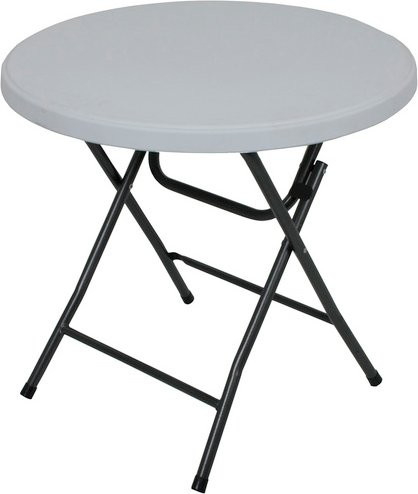 GARDEN PLEASURE Gartentisch MUFARO, runder Tisch aus Kunststoff und Metall, Farbe: Weiss, Durchmesser: 80 cm - Bild 1