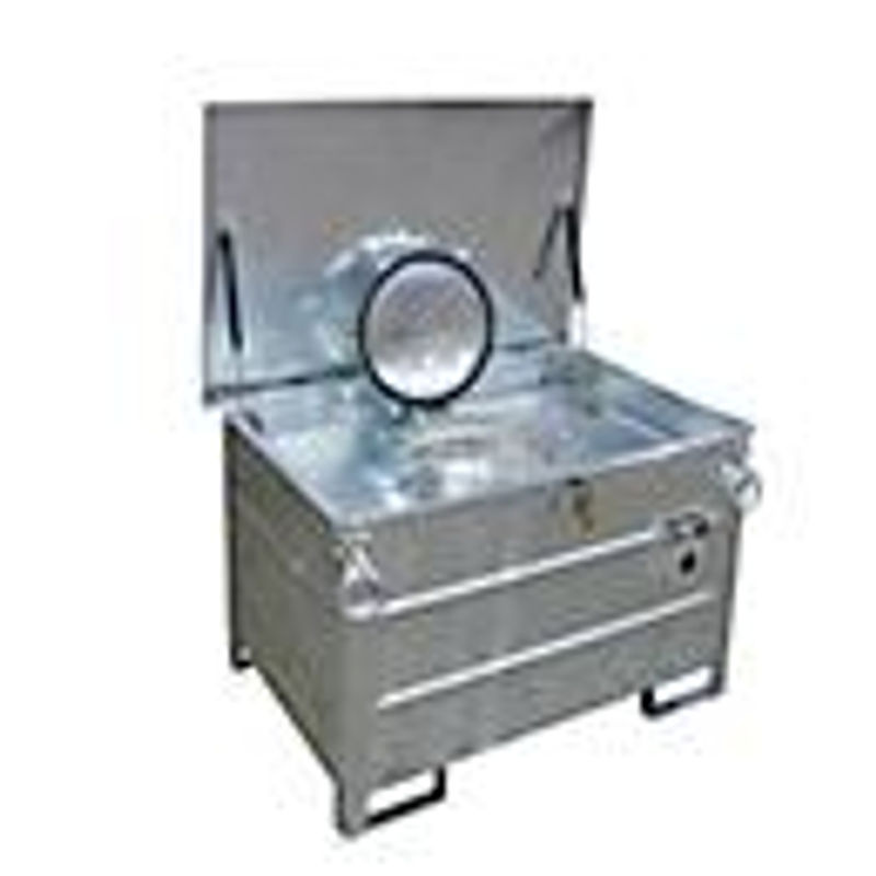 Sammelbehälter BAUER ASB 450-I aus Stahlblech in Silber, stapelbar und abschließbar, B/T/H: 120 x 88,5 x 83 cm - Bild 2