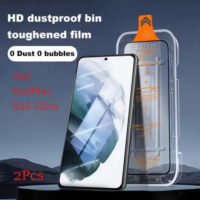 2 Stück Displayschutzfolie aus gehärtetem Glas für Samsung Galaxy S26 Ultra, S26 Plus und S26, transparent - Bild 1