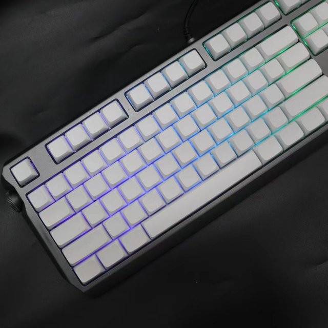 108 PBT Keycaps im XDA Profil für Cherry MX mechanische Tastaturen, leere Tastenkappen ohne Beschriftung, Farbe: Weiß - Bild 1
