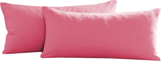 Dreamtex Nicki-Kissenbezüge 2er-Set aus Polyester mit verdecktem Reißverschluss, B/H: 40 x 80 cm, in Anthrazit, Grau, Silber und Pink - Bild 1