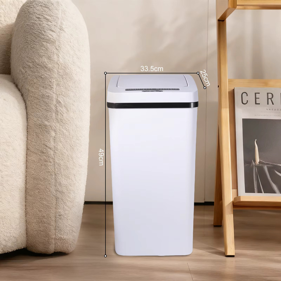 Avehrit Intelligenter Sensor-Mülleimer mit Bewegungssensor, Automatischer berührungsloser Abfalleimer, Wiederaufladbar und Wasserdicht, Weiß, 35 l - Bild 2