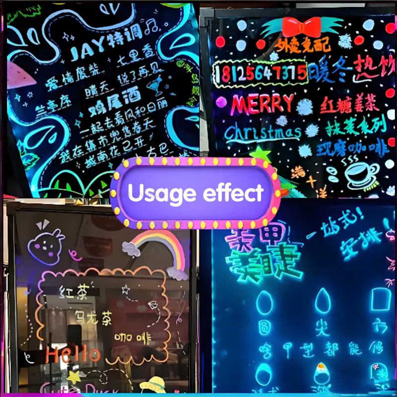 Fluoreszierender Tafelstift als flüssige Kreide in Mehrfarben, wasserlöschbar und staubfrei für Graffiti und Werbung - Bild 2