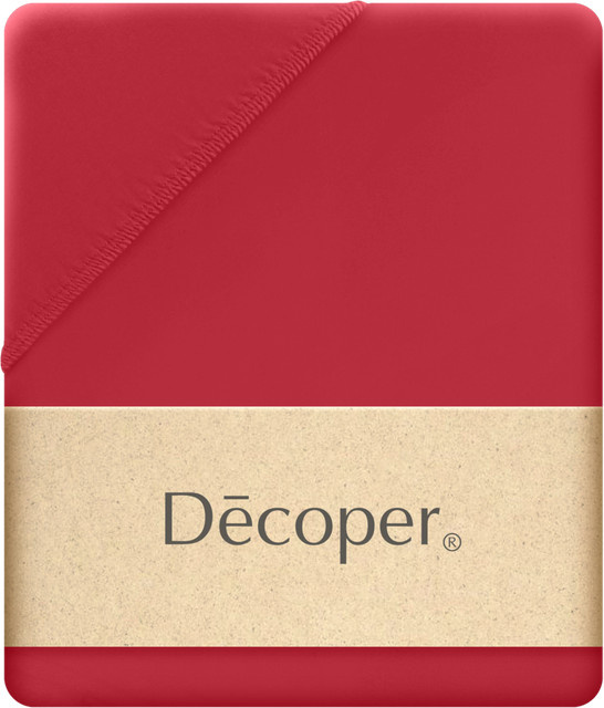 Decoper Mako-Feinjersey Spannbettlaken aus 100% Baumwolle, rot, B/L: 140-160 x 200 cm - Bild 1