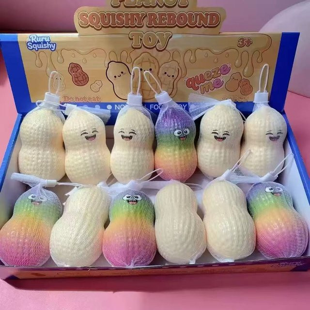 Needoh Erdnuss Squishy Spielzeug, mit langsamer Rückfederung, Farbverlauf - Bild 1