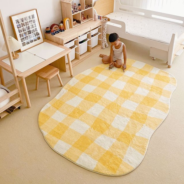 VIKAMA Moderner Weicher Teppich in Gelb für Wohnzimmer und Kinderzimmer B: 120 cm, T: 80 cm - Bild 1