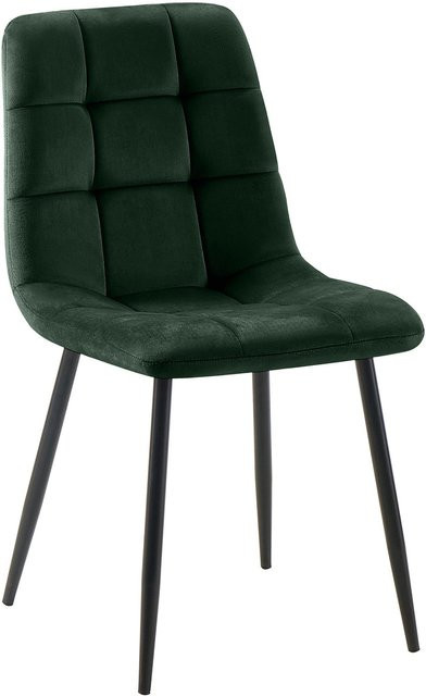 CLP Esszimmerstuhl Tilde Polsterstuhl mit gestepptem Velvet-Bezug und Metallgestell - Bild 1