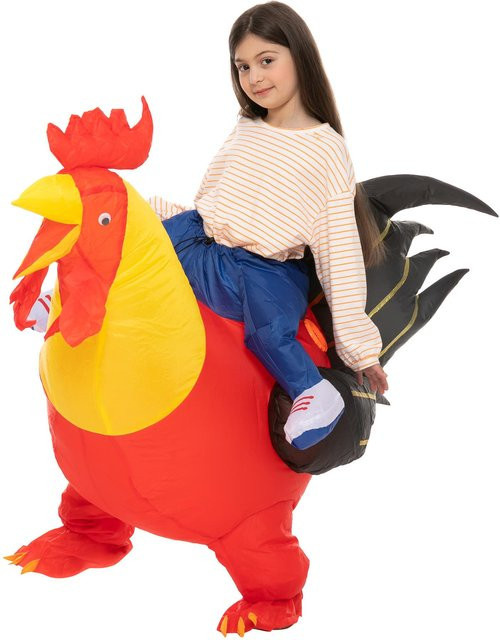 Aufblasbares Reittierkostüm, rot, Tiere - Bild 1