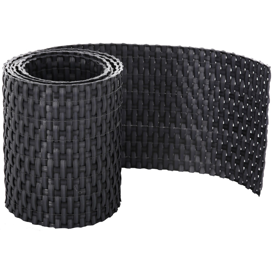 Gartenfreude Sichtschutzstreifen aus Polyrattan in Anthrazit für Doppelstabmattenzäune, Länge: 255 cm, Breite: 19 cm - Bild 2