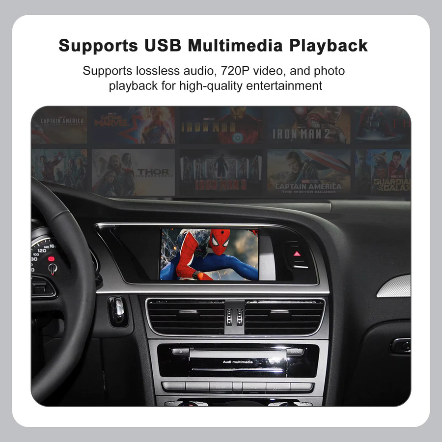 REEIIO Multimedia Player für Audi A6 A7 C7 MMI 3G HN + R (2011-2015) mit GPS, Bluetooth, drahtlosem CarPlay und Android Auto, Schwarz - Bild 3