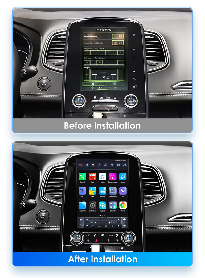 OSSURET Android 13 Auto Multimedia Player für Renault Scenic mit 9,7 Zoll Display, Tesla-Stil, GPS, 4G, Carplay und Rückfahrkamera, Schwarz - Bild 2