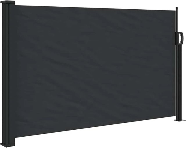 vidaXL Ausziehbare Seitenmarkise Schwarz aus Polyester und Aluminium, Höhe: 120 cm, Breite: 600 cm - Bild 1