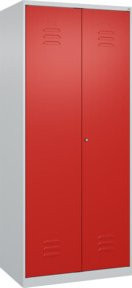 C+P Wäschespind Classic PLUS Garderobenspind mit 2 Abteilen, Farbe RAL 3020 Verkehrsrot, Höhe: 185 cm, Breite: 80 cm, Tiefe: 50 cm - Bild 1