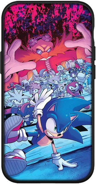 MINISO Handyhülle Sonic the Hedgehog Forces Cartoon für iPhone, Samsung Galaxy, Xiaomi Redmi und andere Modelle, Schwarz/Mehrfarbig - Bild 1
