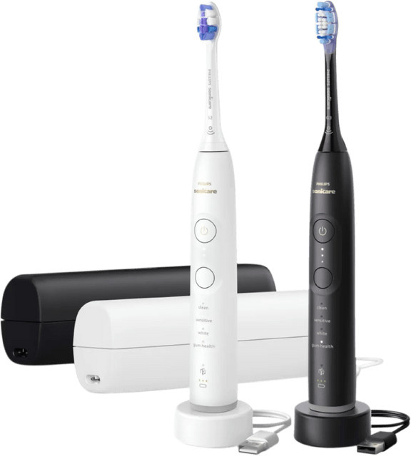 Philips Sonicare 7100 Serie HX7429/02 Elektrische Zahnbürsten Doppelpack in Weiß und Schwarz - Bild 1