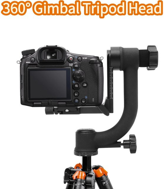 360 Grad Panorama-Gimbal-Stativkopf in Schwarz mit 20 kg Tragfähigkeit für DSLR-Teleobjektive und Wildtier- sowie Sportfotografie - Bild 1
